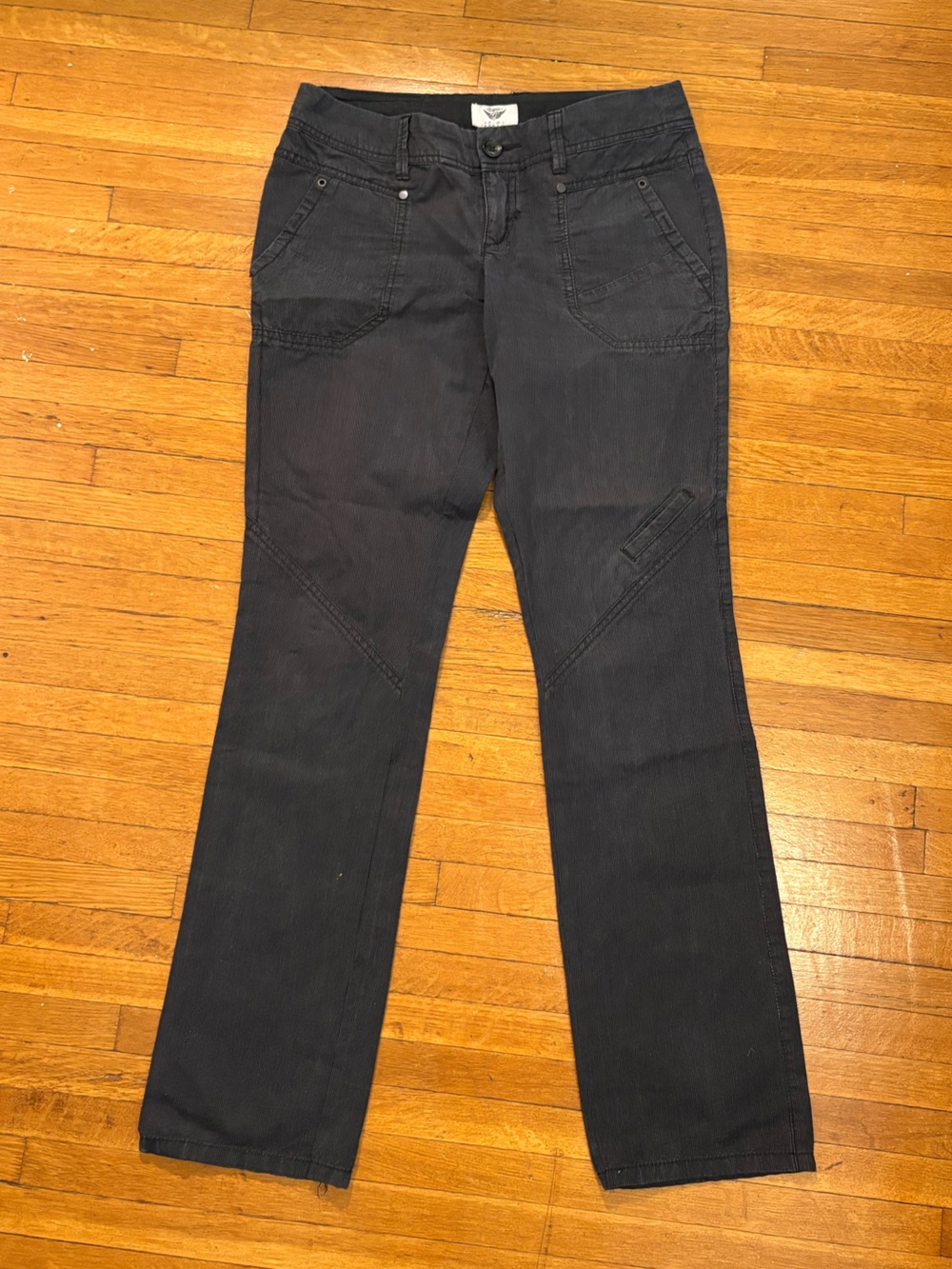 Esprit Washed Black Boot Cut Moto Pants